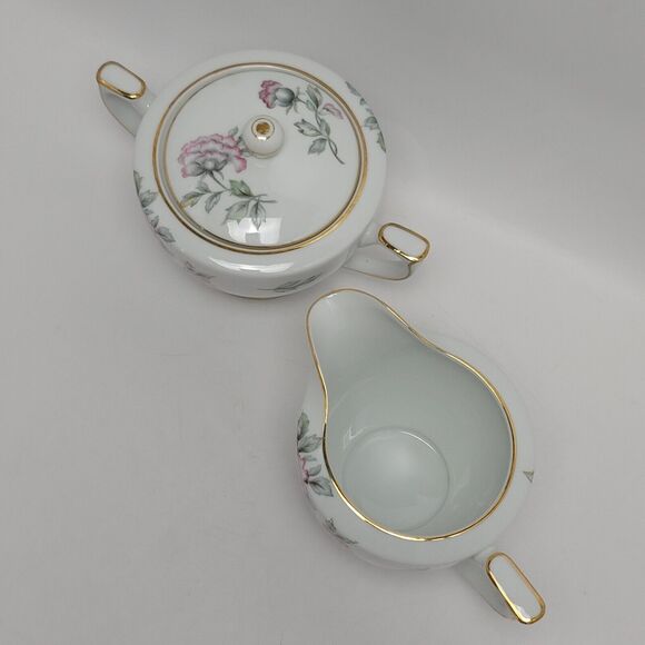 Mikado China Malay Made In Occupied Japan Sugar Bowl With Lid and Creamer - Picture 2 of 16